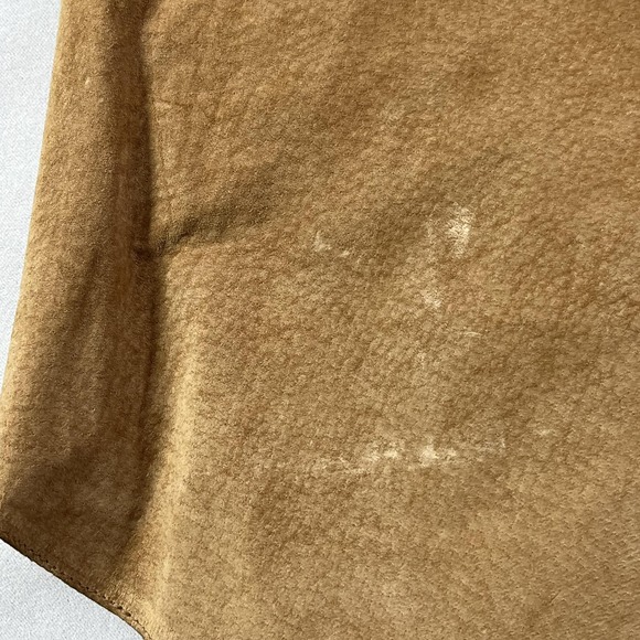 Front Line Vest Womens 14 Tan Suede Leather Button Front Collared Lined Pockets - Picture 8 of 16